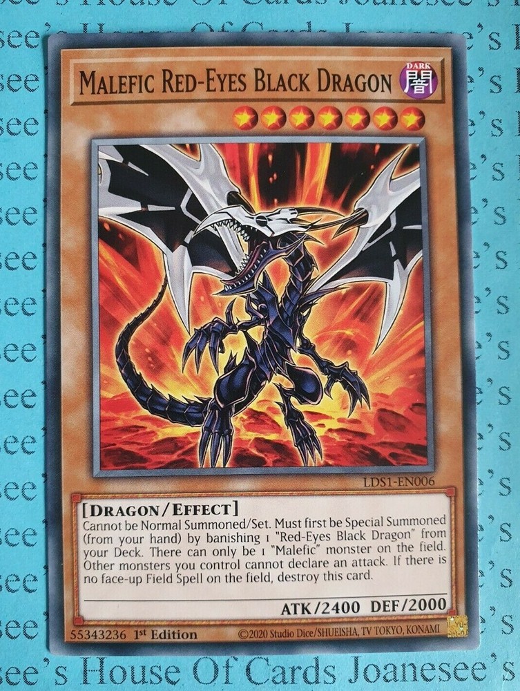 Malefic Red-Eyes Black Dragon LDS1-EN006 Common Yu-Gi-Oh Card 1st Edition New