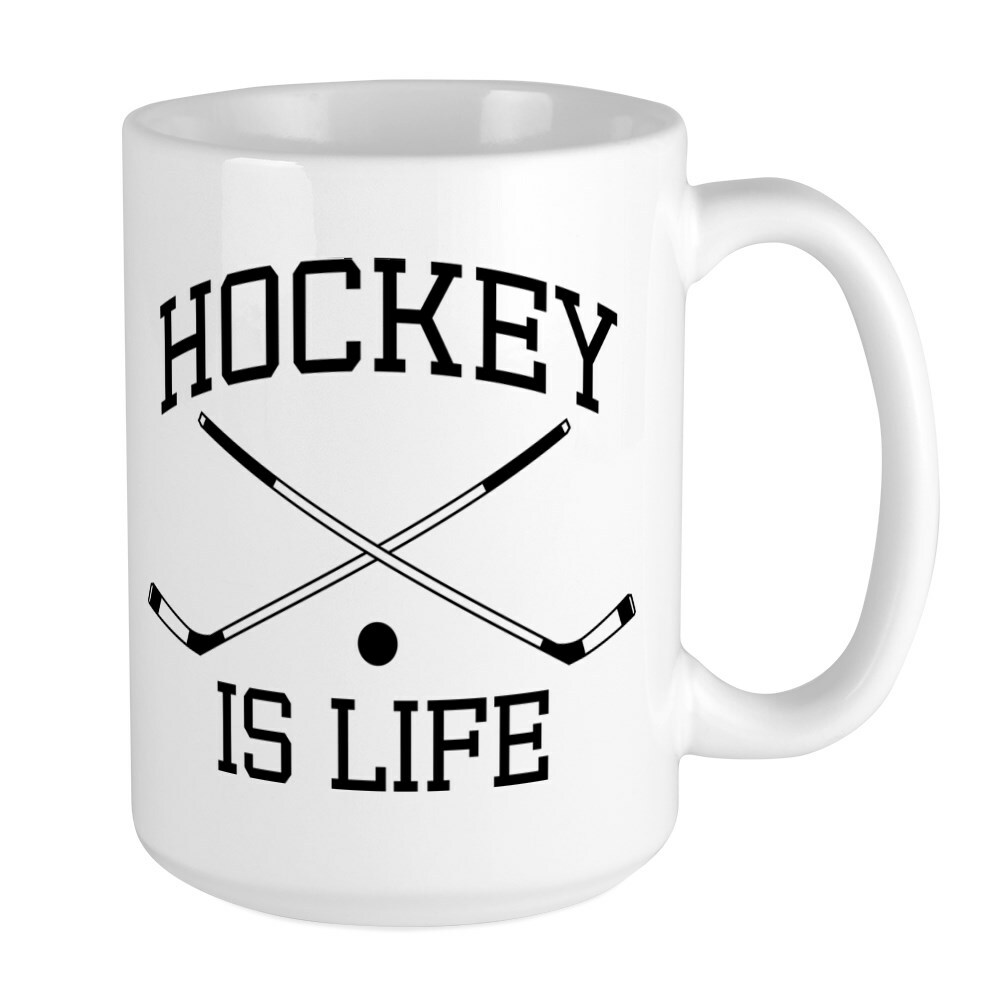 CafePress Hockey Is Life Mugs Large Mug (277137168)