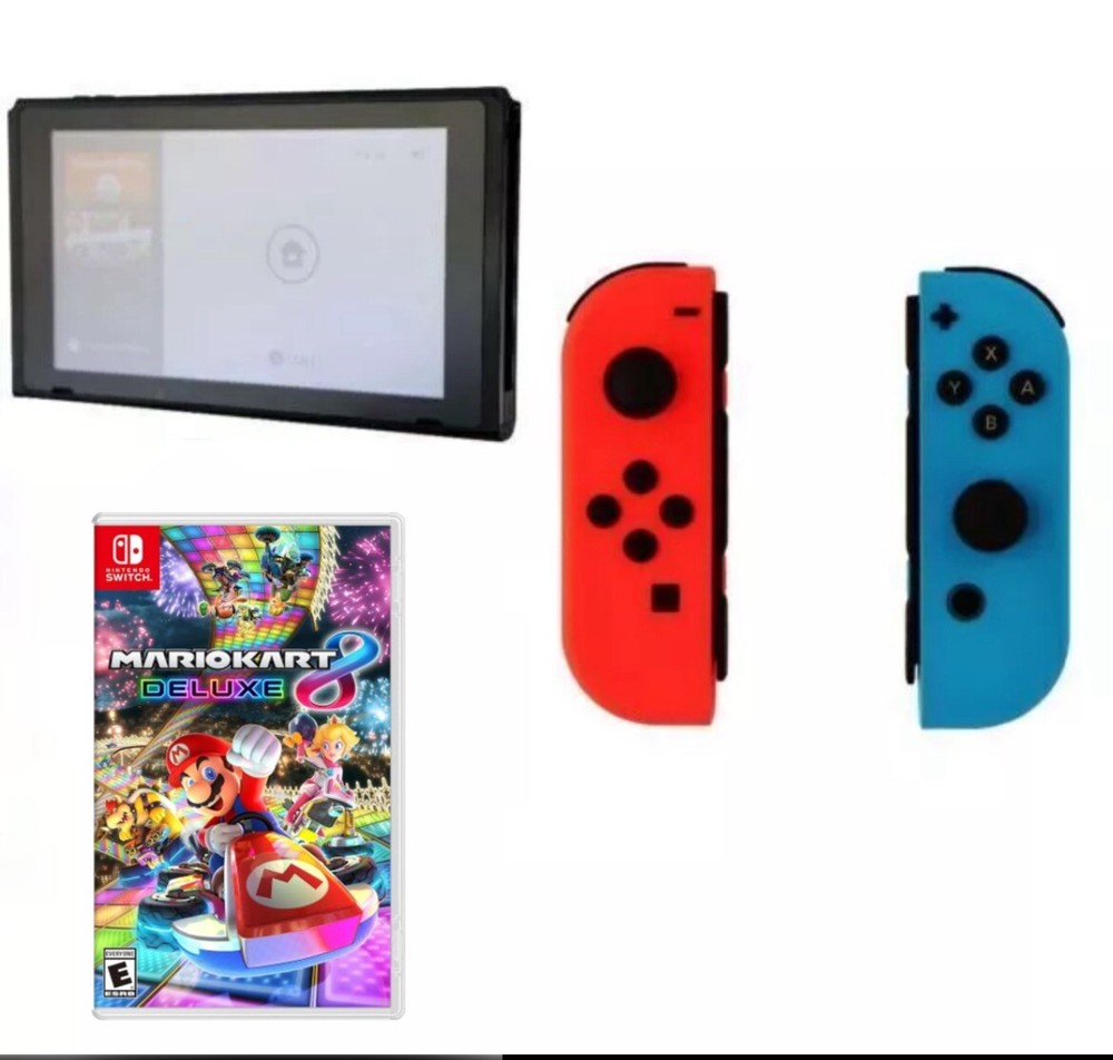 Nintendo Switch V2 32GB Handheld System - Gray WITH MARIO KART DELUXE GAME 🚗🚙