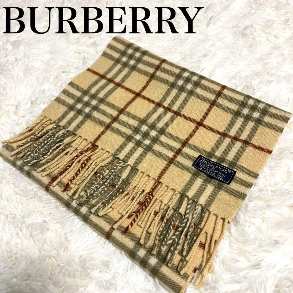 Vhtf Burberrys Made In England Pure Cashmere 100 Muffler Women Scarf Accessory O