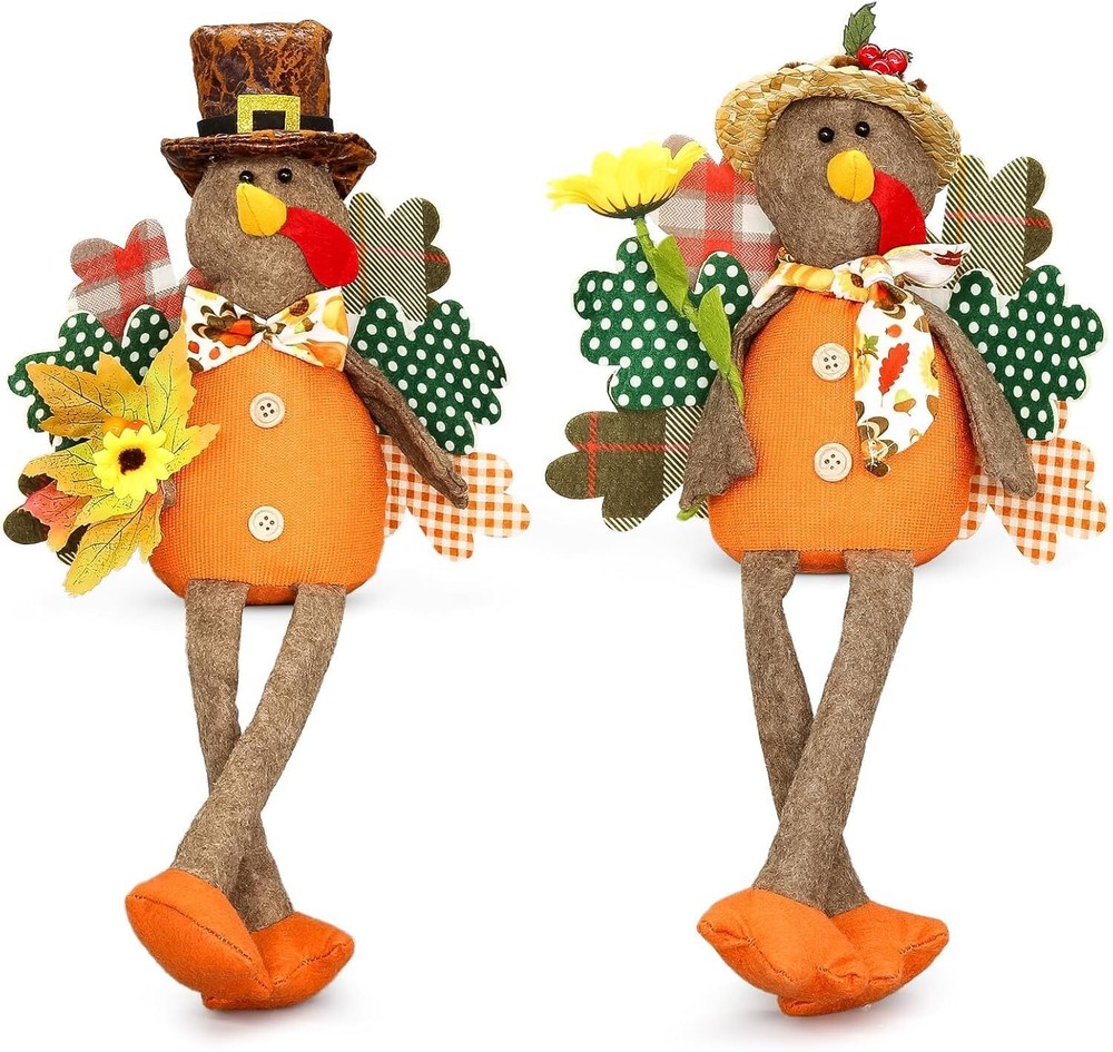 Turkey Decorations Indoor - Thanksgiving Decorations Indoor - Stuffed Turkey