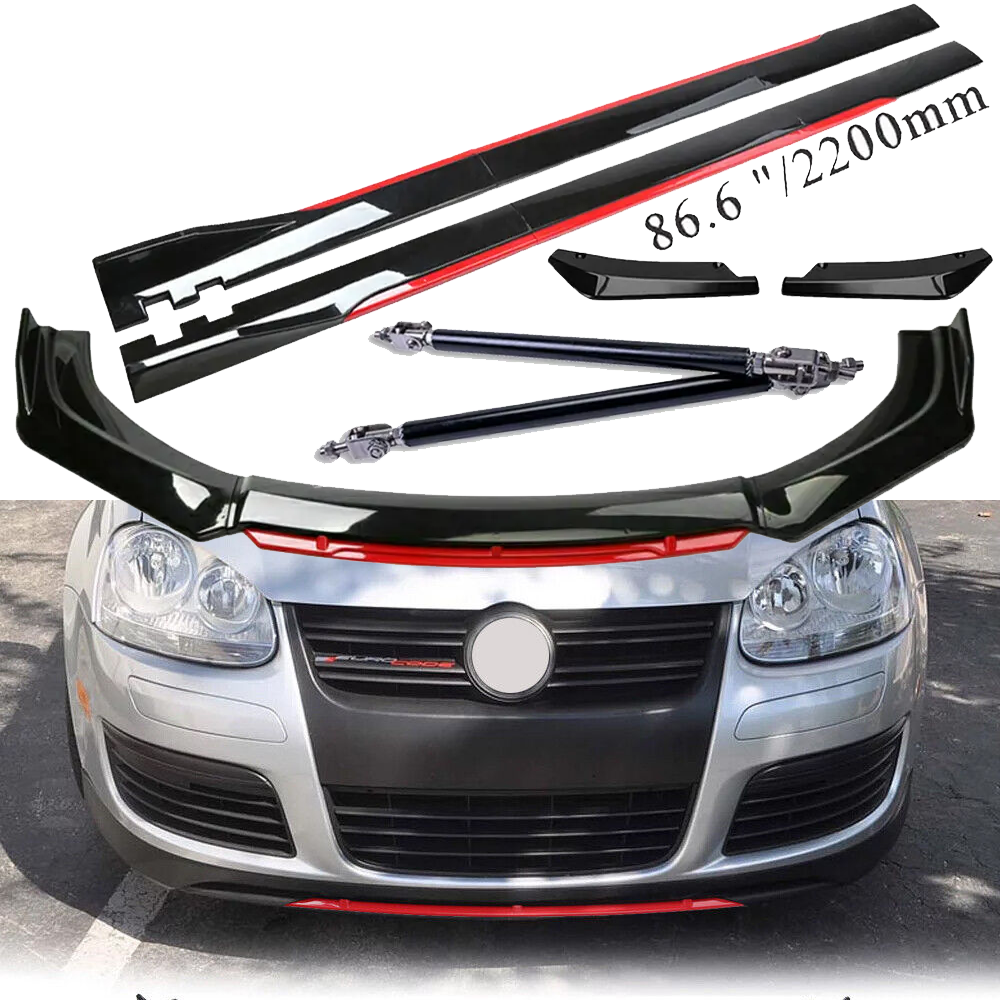 For Volkswagen Jetta Front Bumper Lip Spoiler Splitter Side /Skirt Body