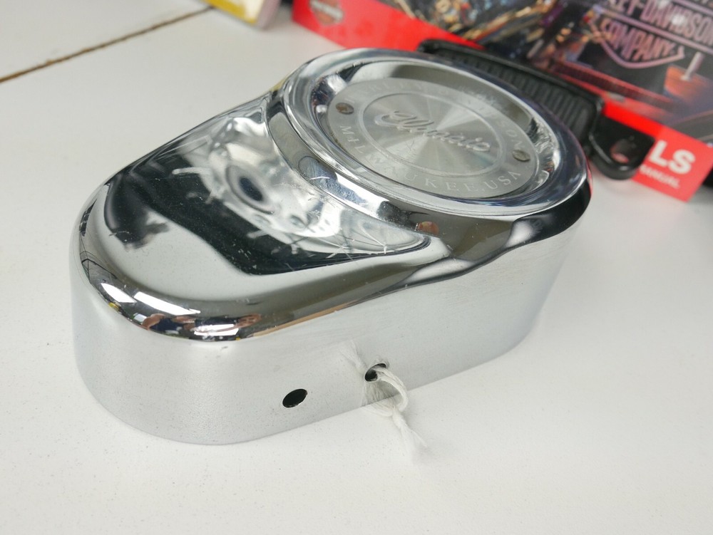 Genuine OEM Harley Davidson Left Chrome Front Brake Caliper Cover 87-99 FLHT