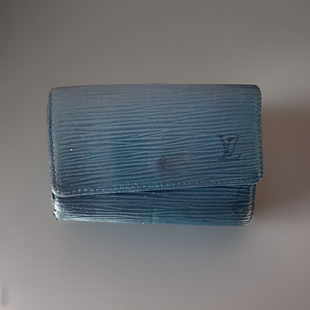Authentic Louis Vuitton Blue Epi Leather Key Holder