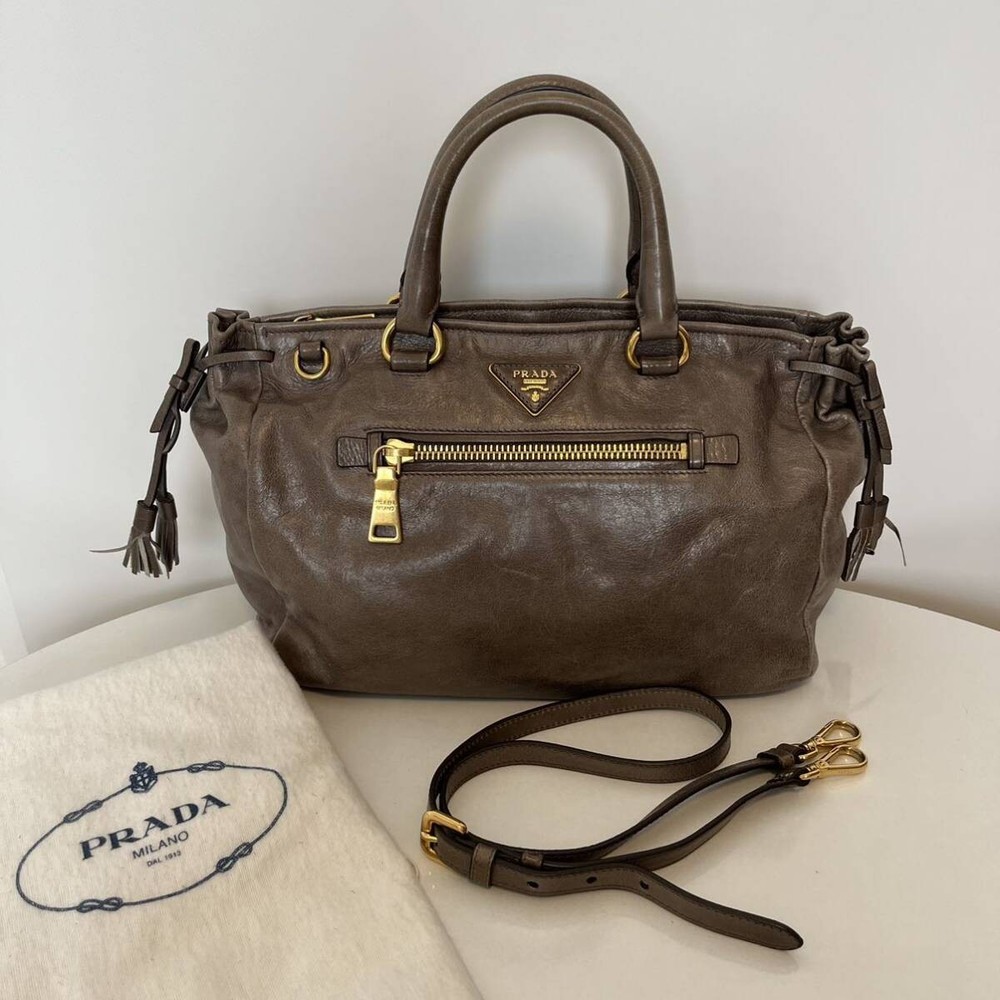 Vintage PRADA Leather Bag RARE Authentic Designer Handbag