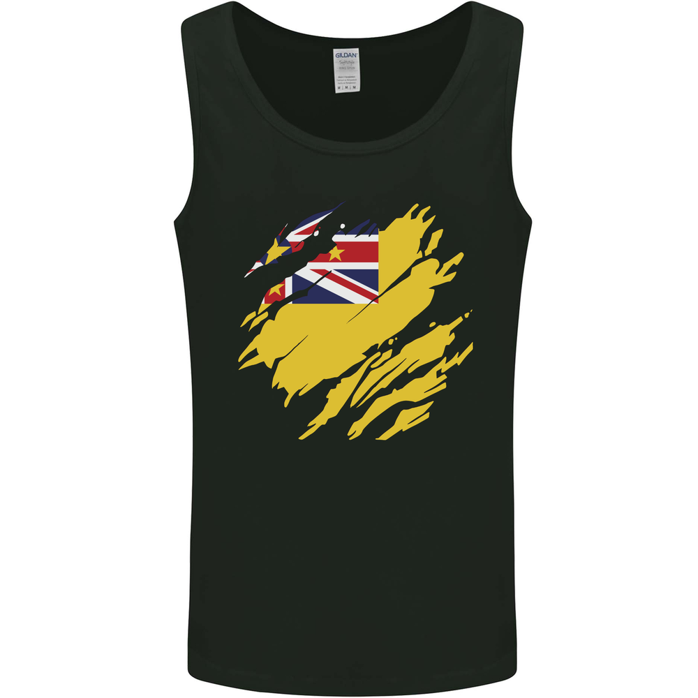 Torn Flag Niue Mens Vest Tank Top