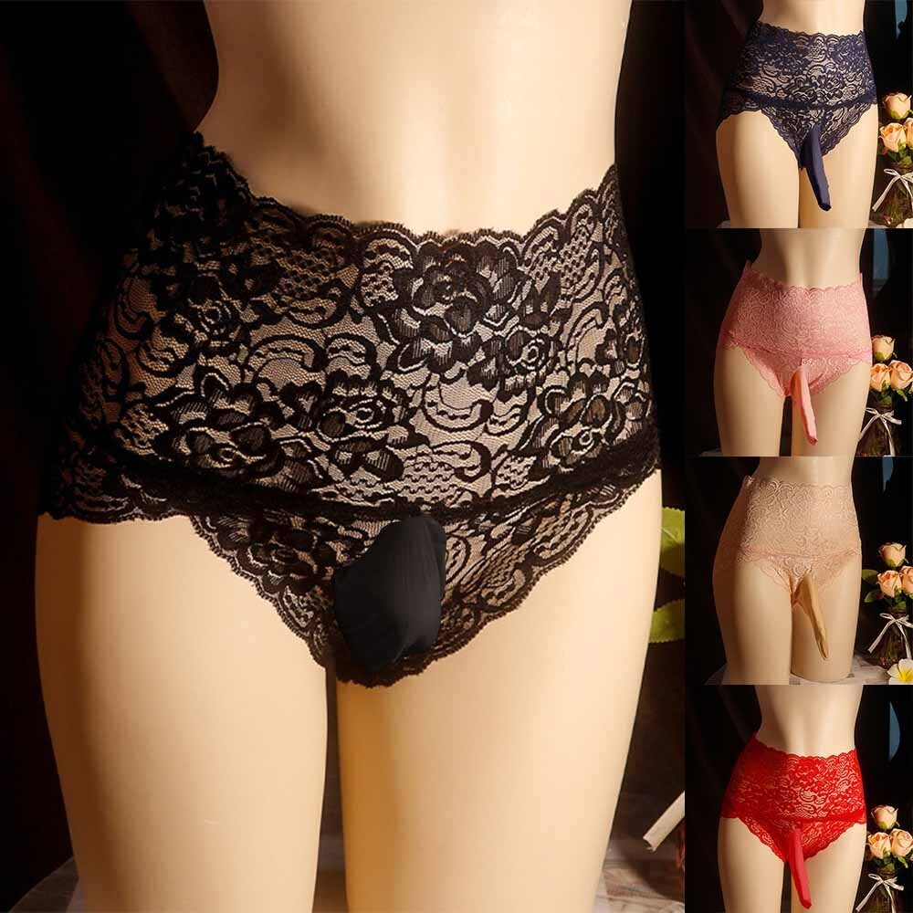 Mens Sissy Pouch Panties Underwear Lace Briefs Underpants Breathable Knickers