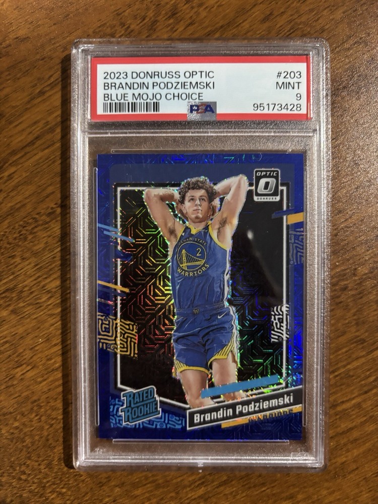 ✨2023-24 Donruss Optic Brandin Podziemski Rookie Mojo Choice Blue /24 PSA 9 Mint