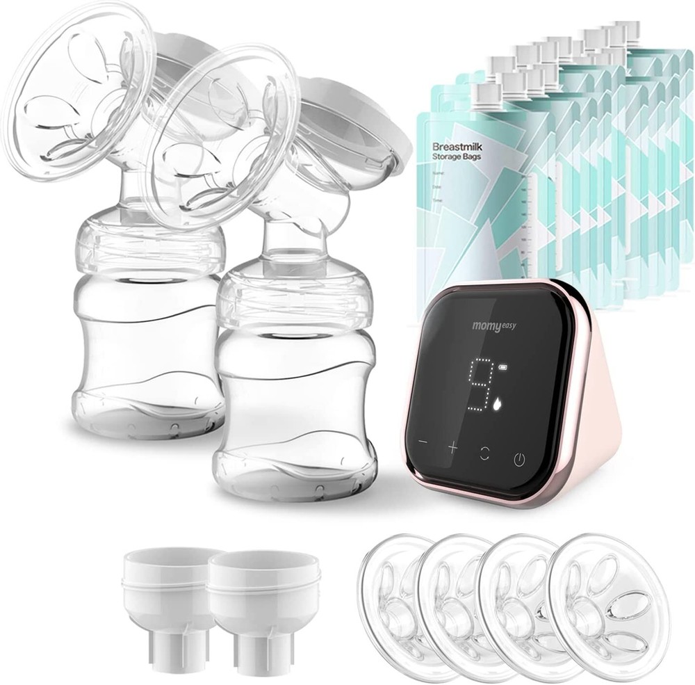 Portable Rechargeable Double Electric Breast Pump with 9 Speed Modes-image