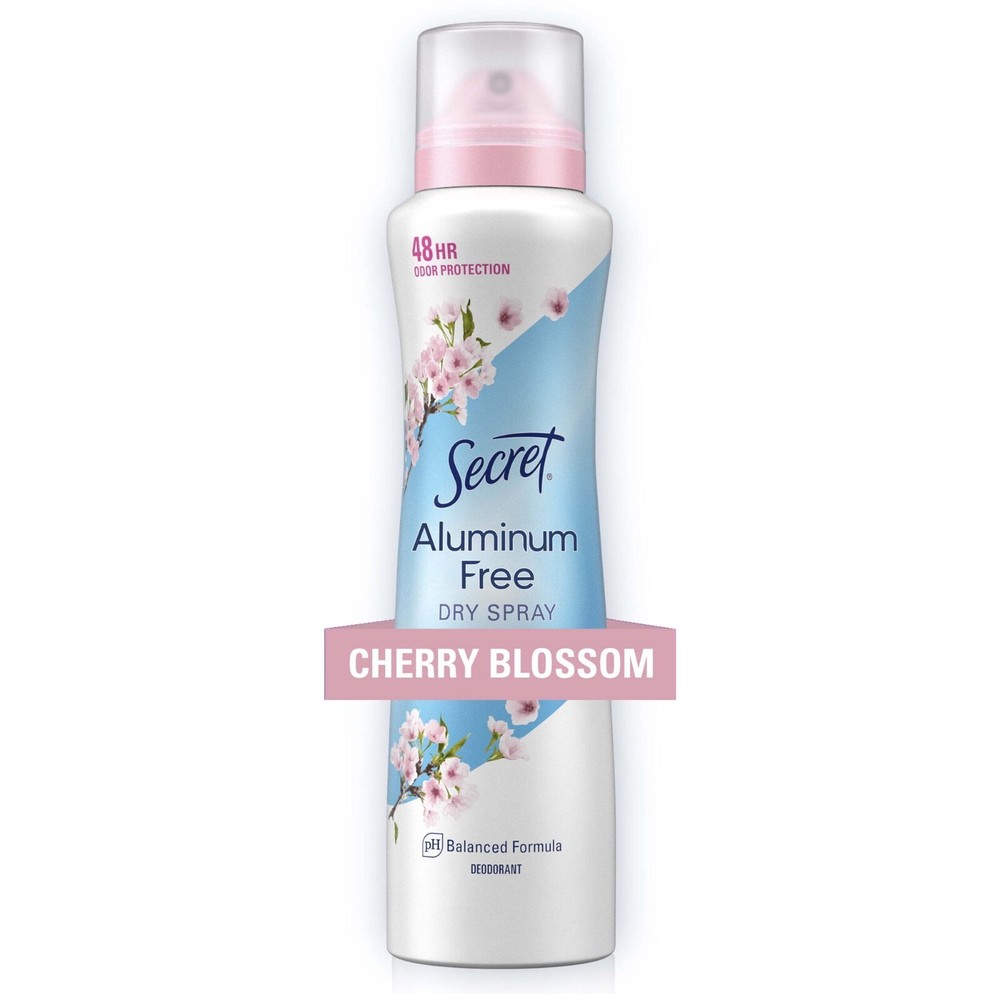 Secret Aluminum Free Dry Spray Deodorant, Cherry Blossom, 4.1 oz