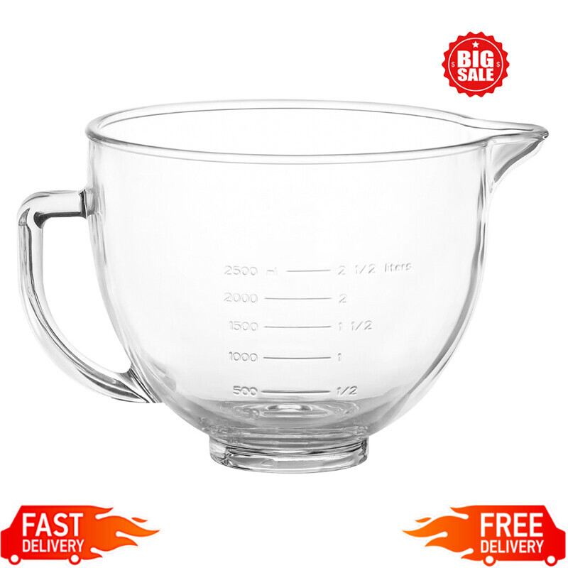 Glass Mixing Bowl for KitchenAid 4.5-5 Quart Tilt-Head Stand Mixers - New Kitchen Shop