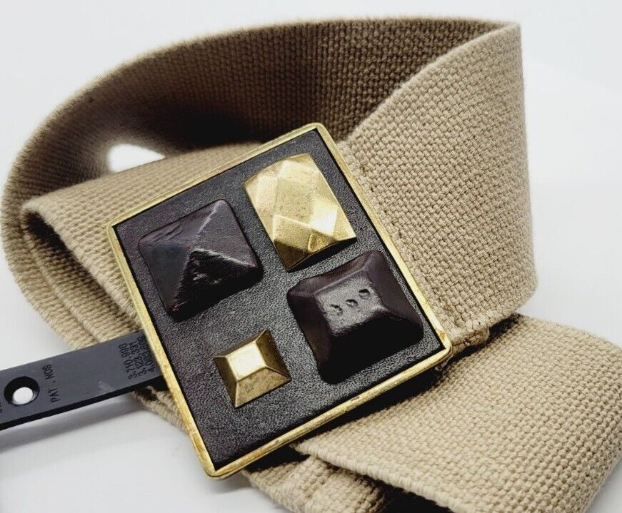 Alfani WIDE Fabric Stretch Belt Women's Large XL Linen 32 in