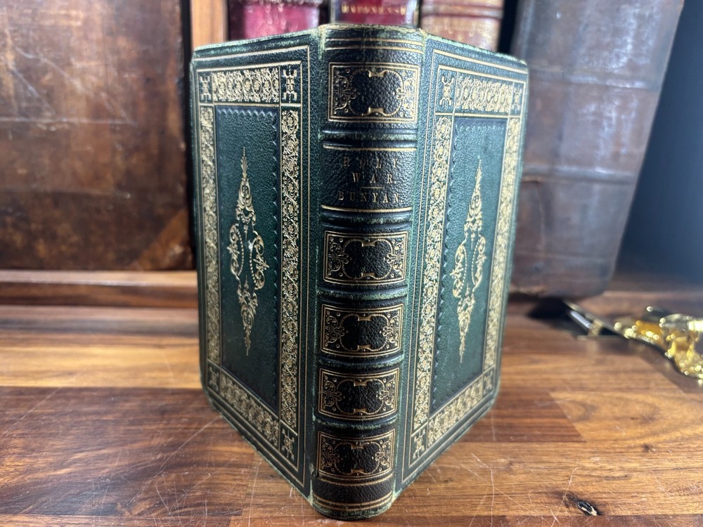 John Bunyan's Holy War, C.1860s Leather Bound Deluxe Edition, W/ Inscriptions