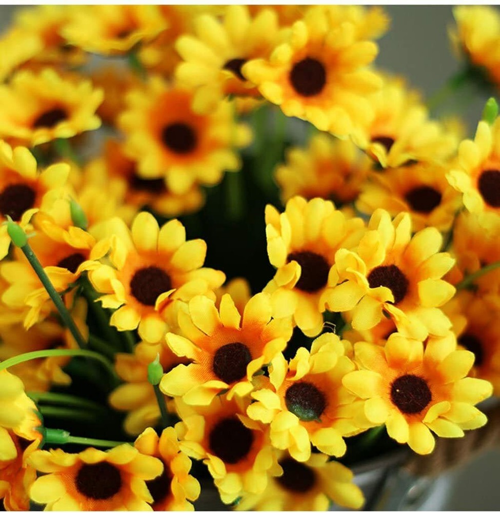15 Head Sunflower Bouquet Artificial Silk Fake Flowers Wedding Home Party Decor