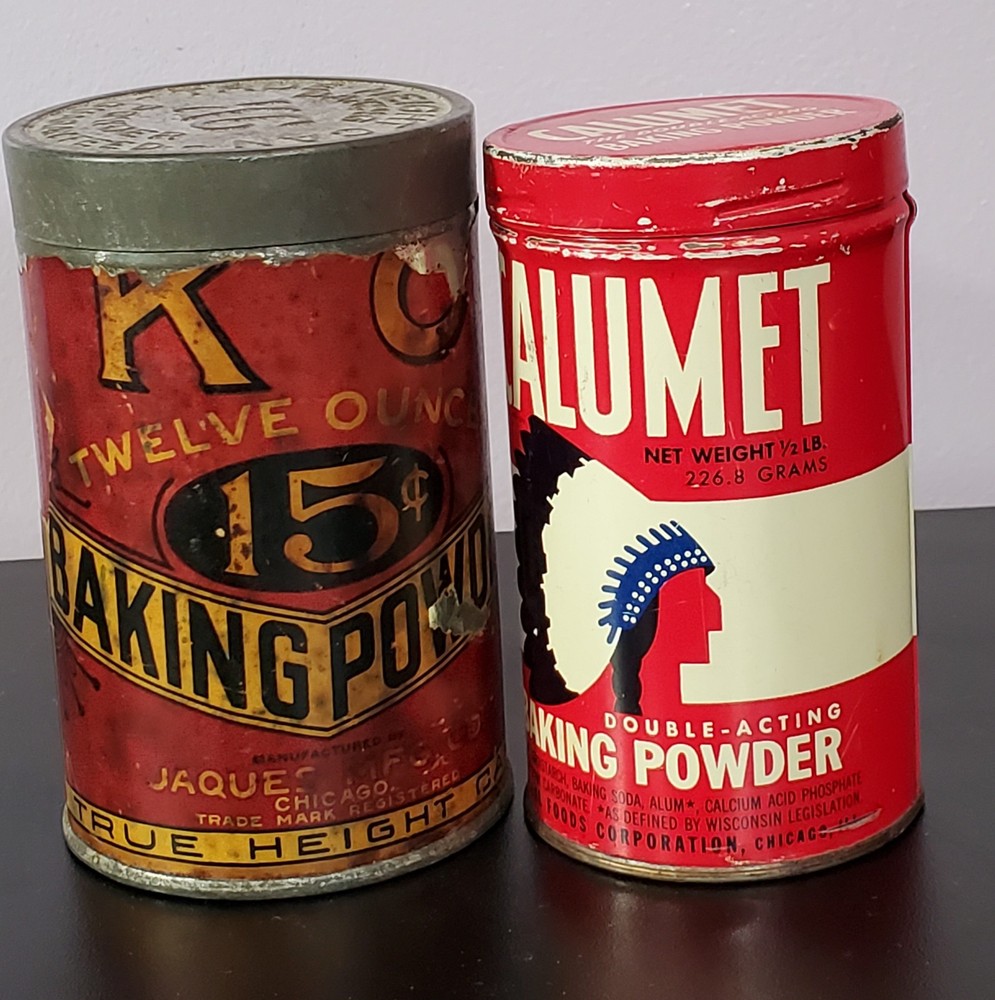 Vintage Calumet Double-Acting Baking Powder Tin 12oz 15 Cent KG-image