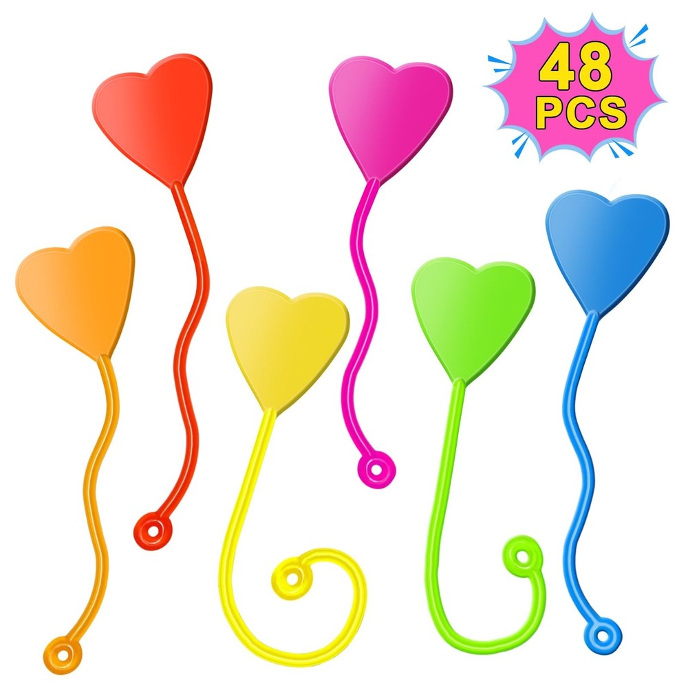 Valentines Sticky Hands Bulk 48PCS Valentines Day Gifts for Kids Classroom Pr...
