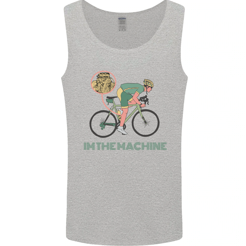 Cycling Im the Machine Cyclist Funny Mens Vest Tank Top