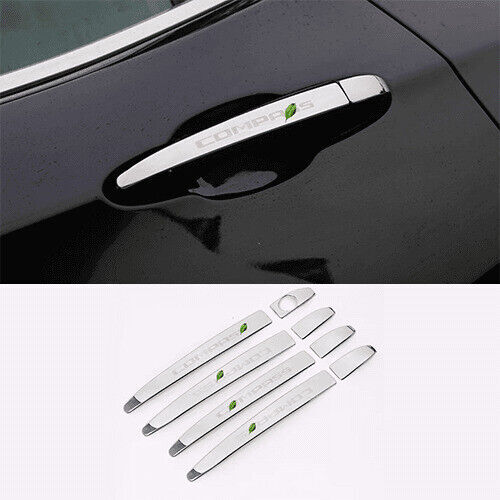 8PCS Silver Titanium Door Handle Covers for 2017-2020 Jeep Compass Exterior Trim