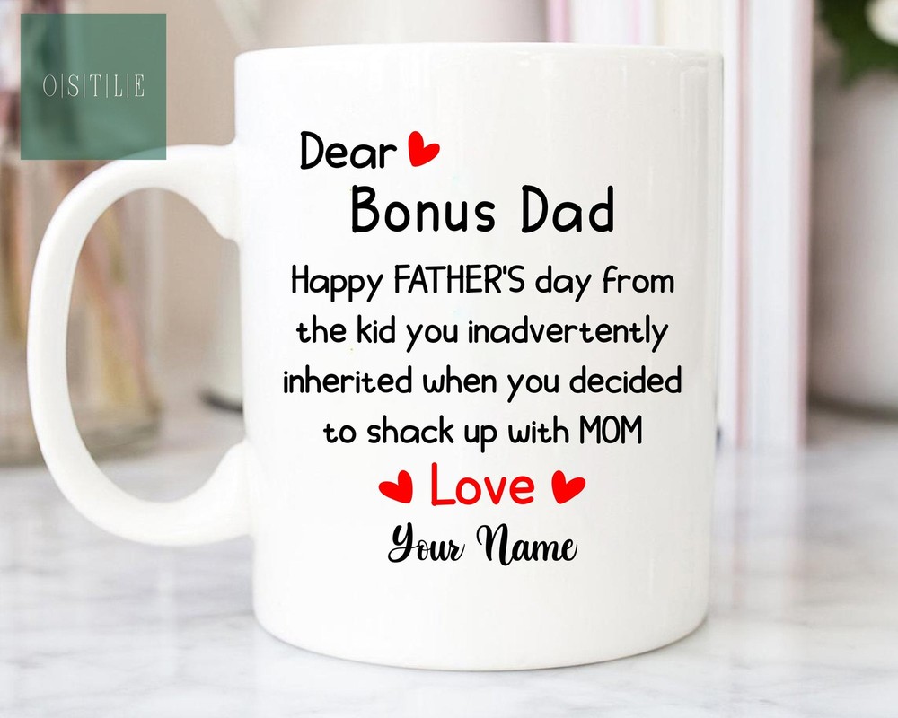 Personalized Mug Dear Bonus Dad Happy Father's Day Mug Father's Day Mug Dad Mug