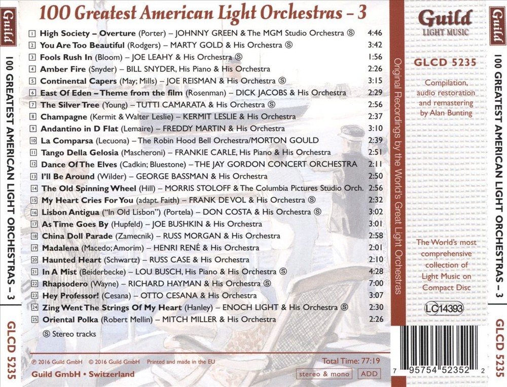 VARIOUS ARTISTS GOLDEN AGE OF LIGHT MUSIC: 100 GREATEST AMERICAN LIGHT ORCHESTRA