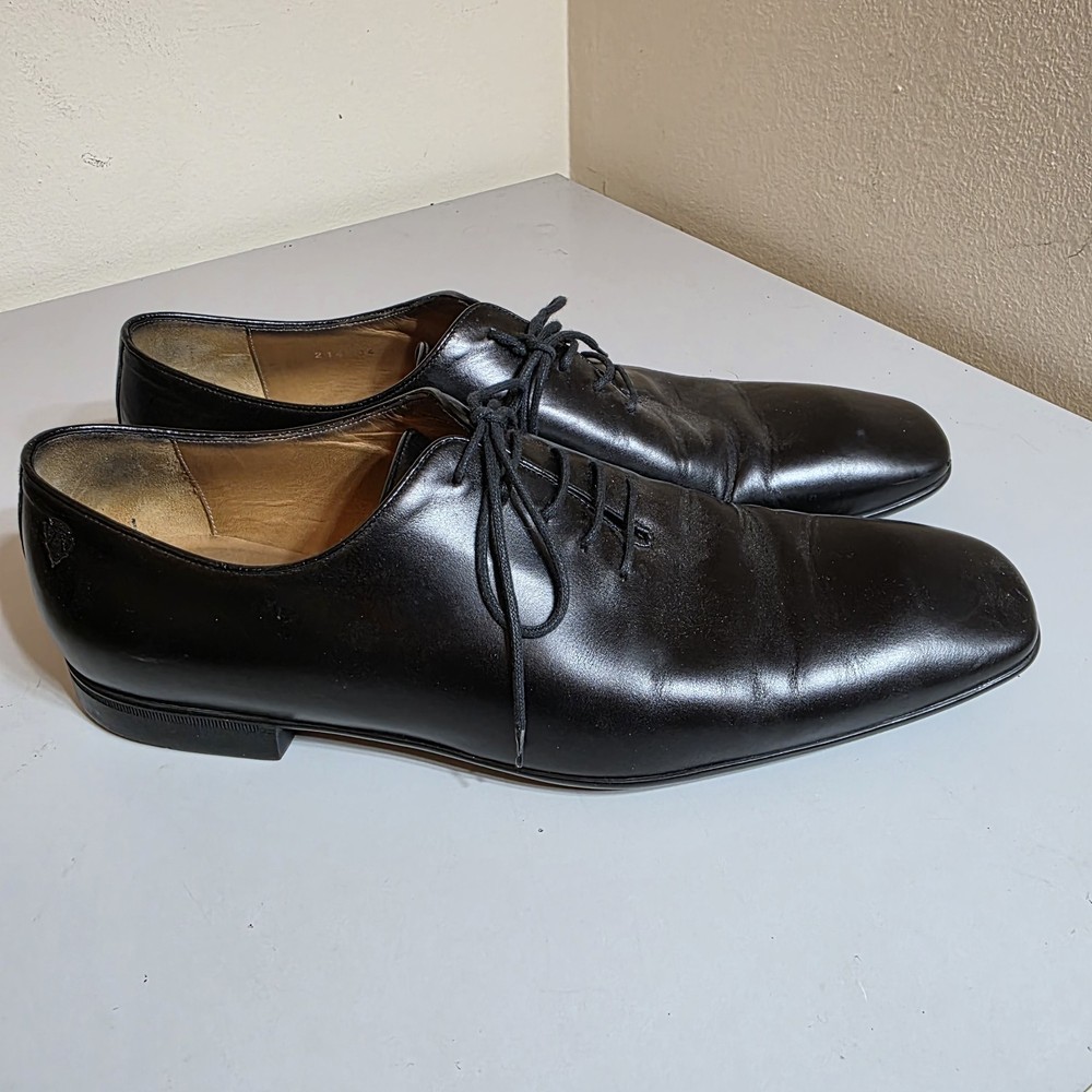 Gucci Black Leather Oxford Lace-Up Dress Shoes Men's Size 10 US 10.5