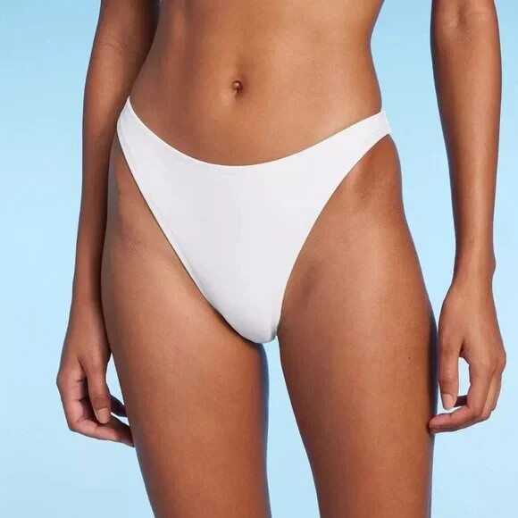NWT Wild Fable Cream Eyelet Low Rise Extra Cheeky Bikini Bottom Size XL
