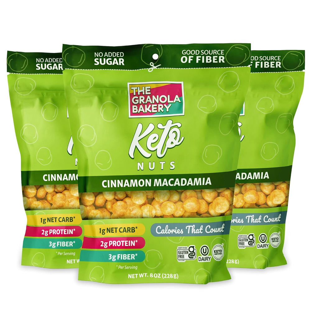 TGB Cinnamon Macadamia Nuts, Keto Friendly, No Added Sugar, Gluten Free, Healthy