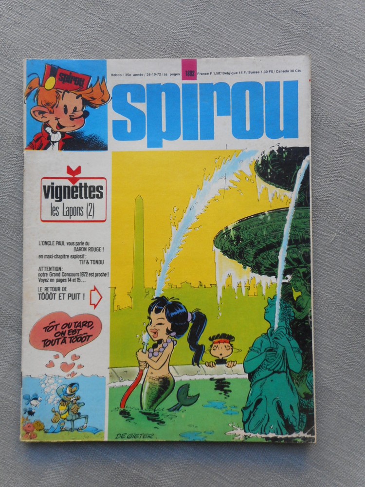 Spirou Weekly N°1802 Good Condition With Supplement But Cut Coupon-image
