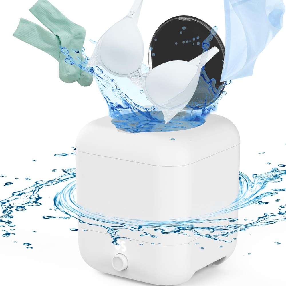 Portable Rechargeable Cordless Mini Washing Machine with 200W Power for Travel & Small Loads