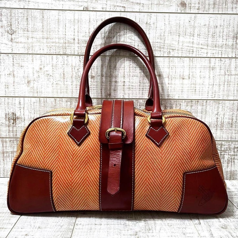 Vivienne Westwood Bag Vintage Mini Boston Ayasugi pattern Vinyl Coating Women's