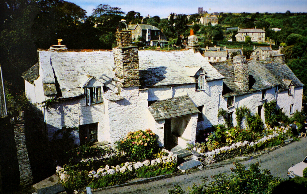Postcard Typical Cornish Cottages Boscastle Cornwall Quaint Old-World Fisherman