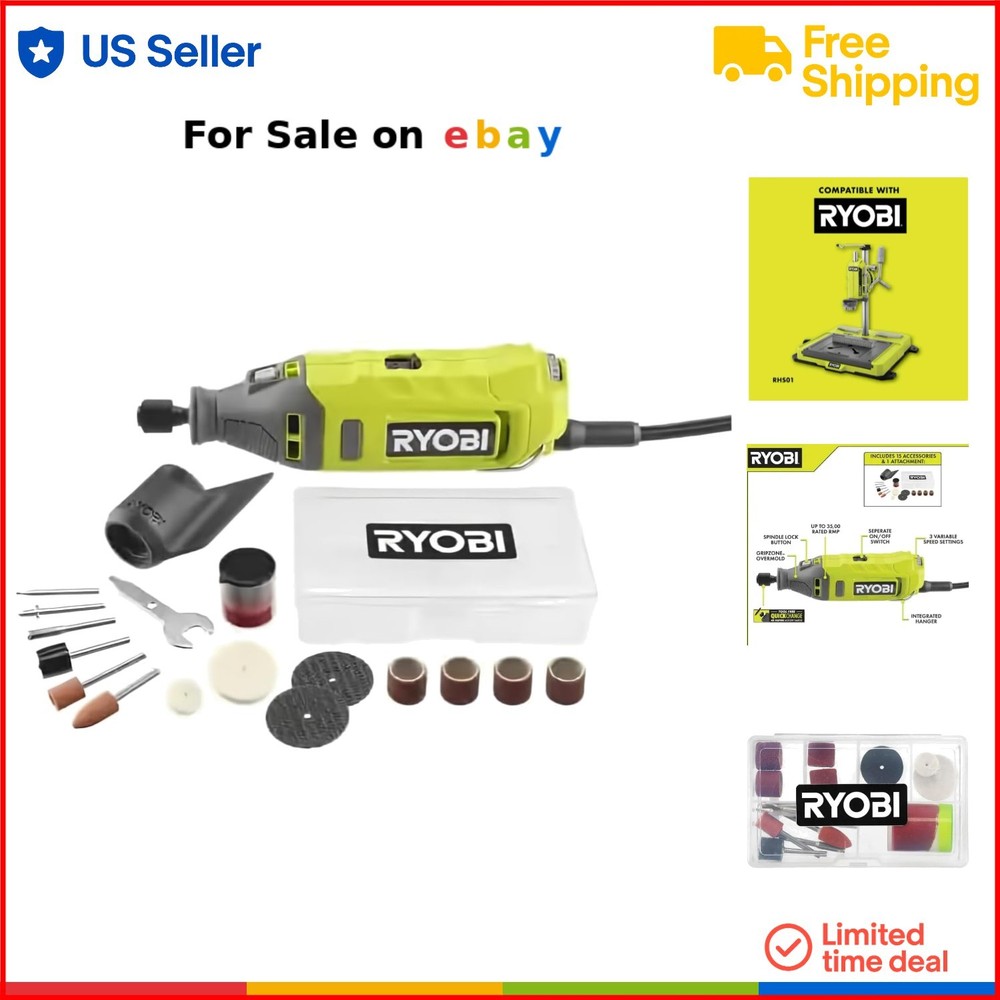 Rotary Tool Corded Electric 1.2A 35000 RPM Variable Speed for Grinding Cutting