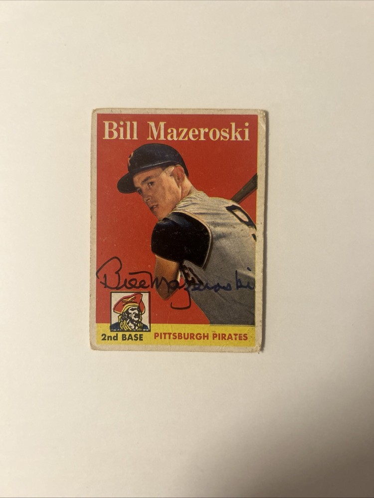 Bill Mazeroski  HOF Pittsburgh Pirates Signed Signed 1958 Topps Card #6