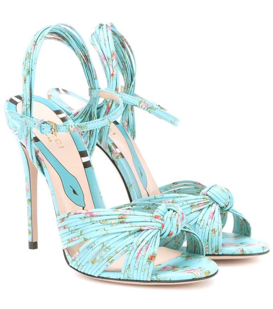 Gucci Allie Leather Knotted High Heel Sandals for Women