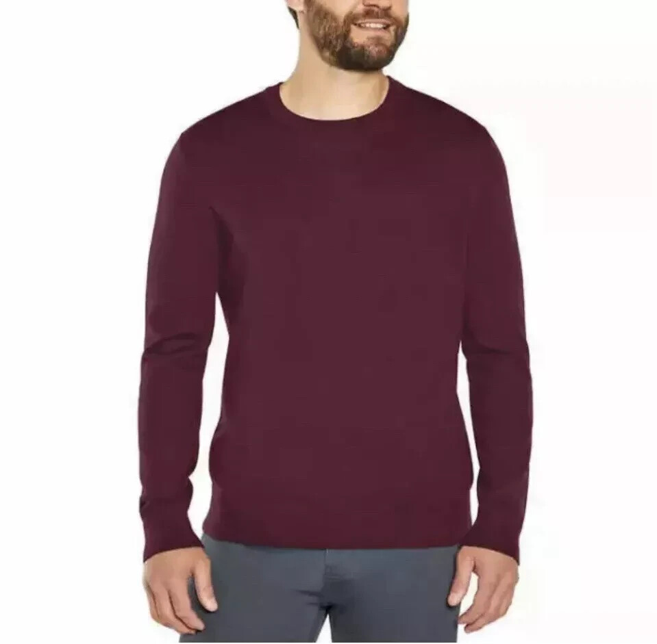 Banana Republic Men’s 100% Merino Wool Crew Neck Sweater,  Dark Red,    M