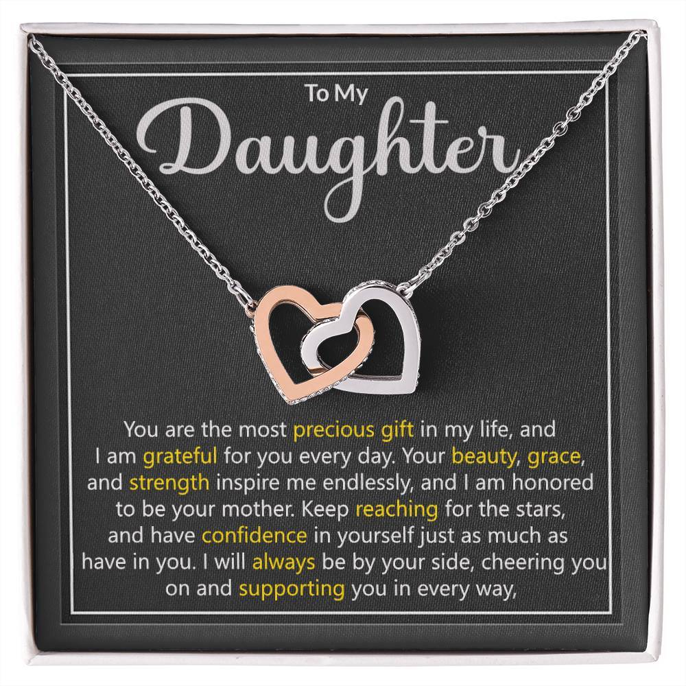 Daughter Precious Gift Interlocking Hearts Necklace Gift