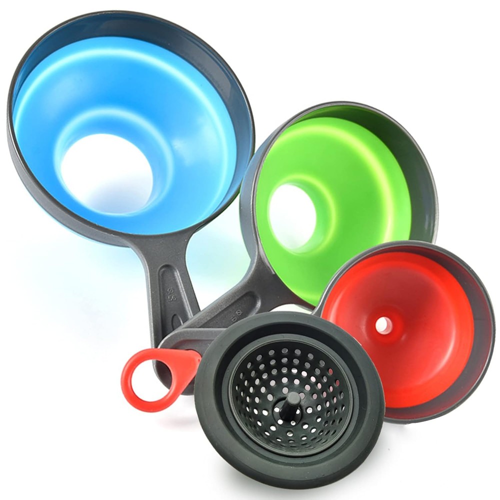 Delove Canning Funnel with Strainer - Wide Mouth Food Funnels for Multicolour