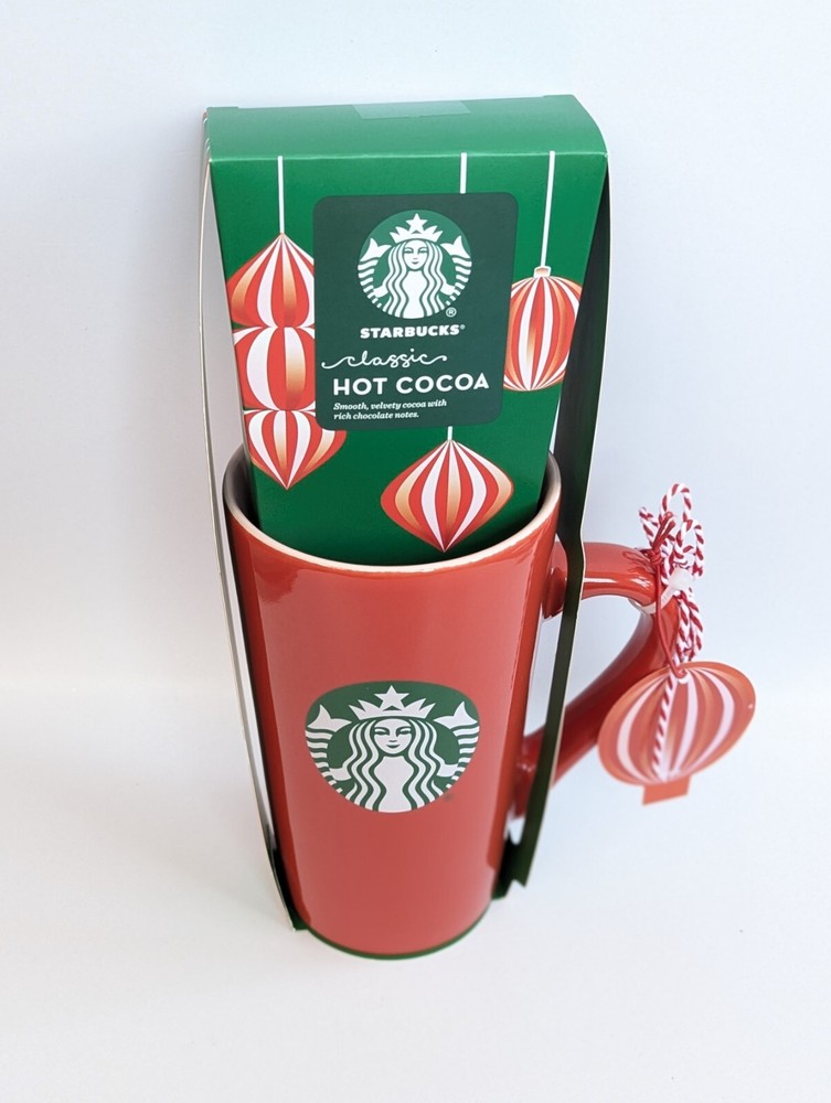 Starbucks 16 Oz Coffee Mug Christmas Gift Set Hot Cocoa Ceramic Brand New