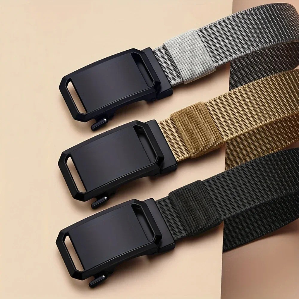 Mens Ratchet Belt Nylon Web Belts for with Automatic Slide Buckle Tactical Belt.