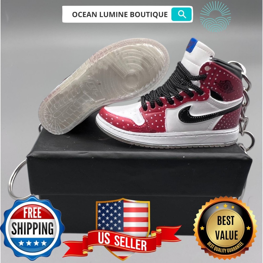 Air Jordan 3D Mini Sneaker Keychain, Basketball Sneaker Collectible, Box Options