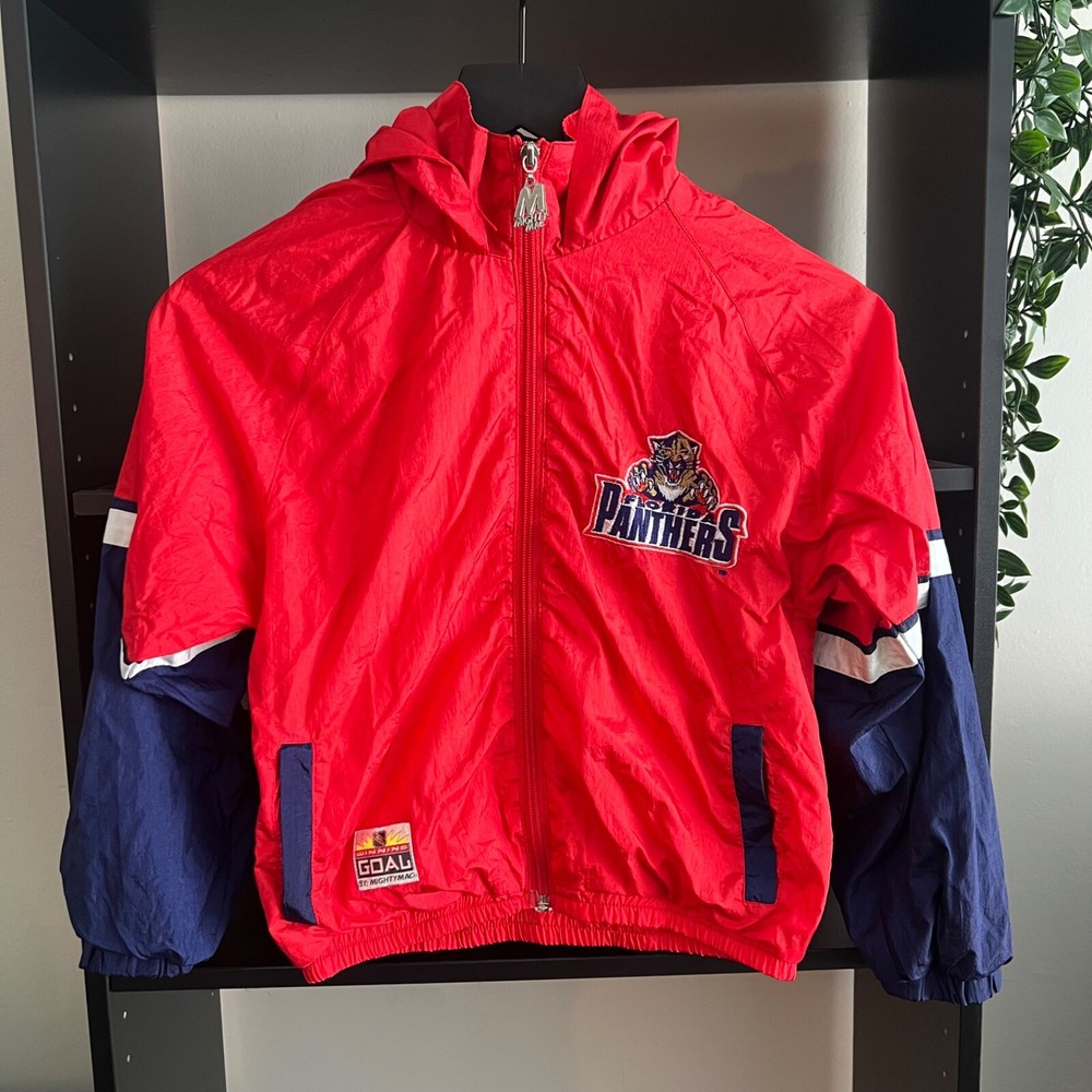 Vintage NHL Florida Panthers Wind Breaker Youth Small 8-10 Mighty Mac