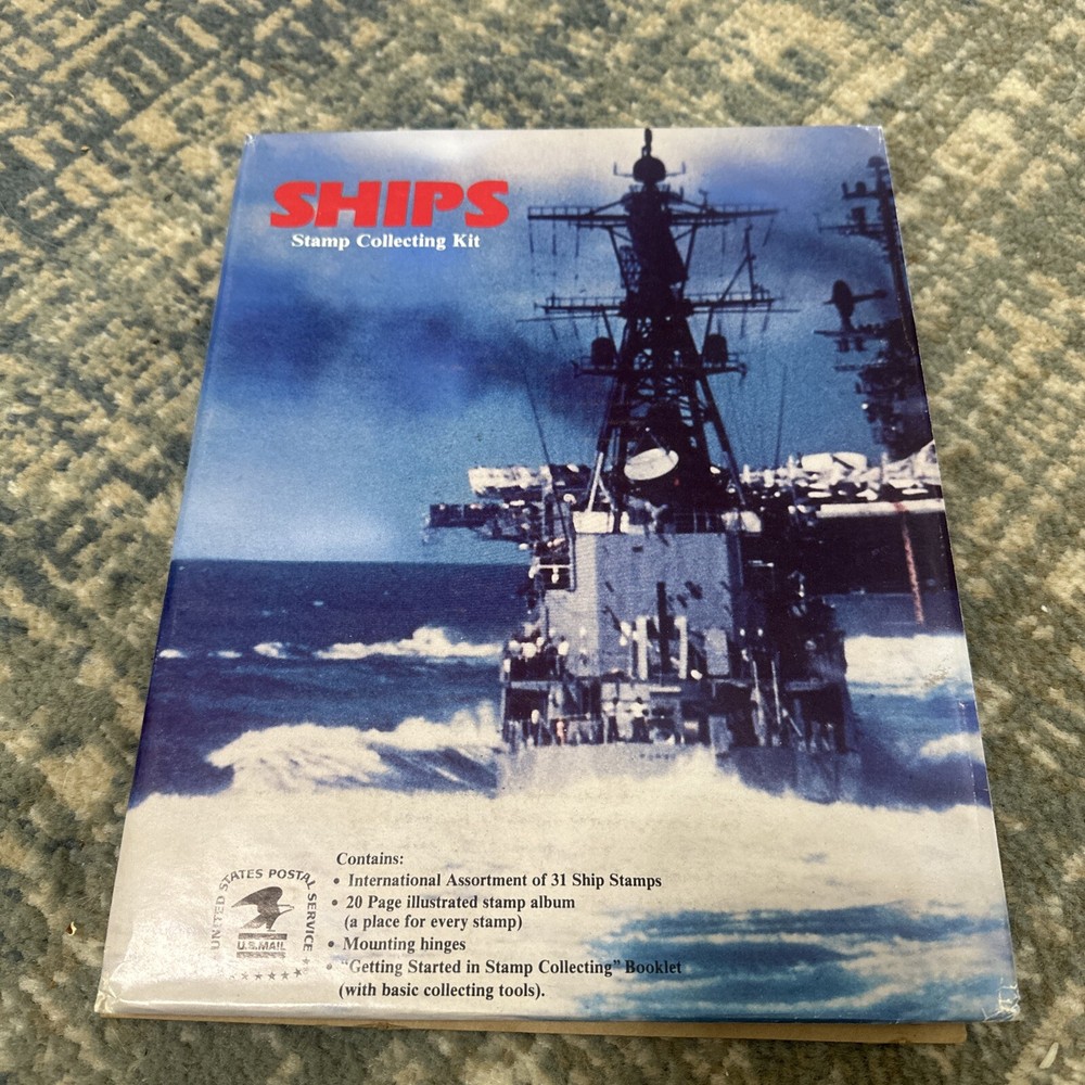 USPS SHIPS STAMP COLLECTING KIT SEALED OVER 31 SHIP STAMPS MINT UNOPENED