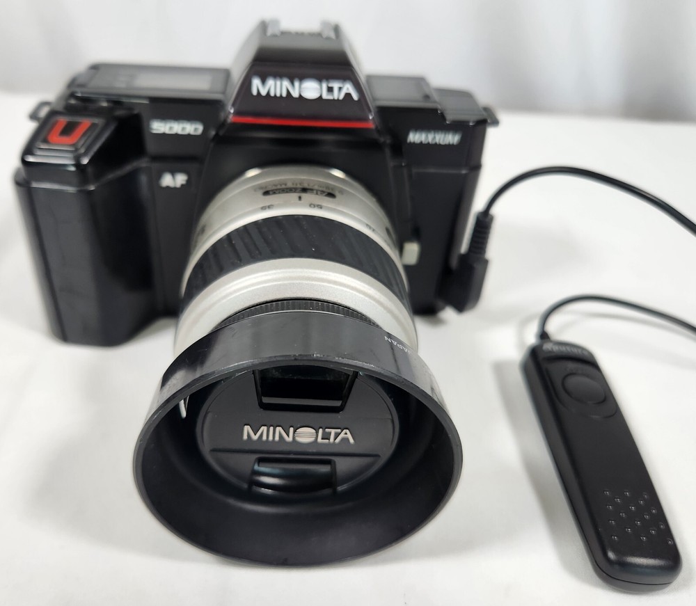 Vintage Minolta Maxxum 5000 AF 35mm Film Camera with Cable Remote Fully Tested