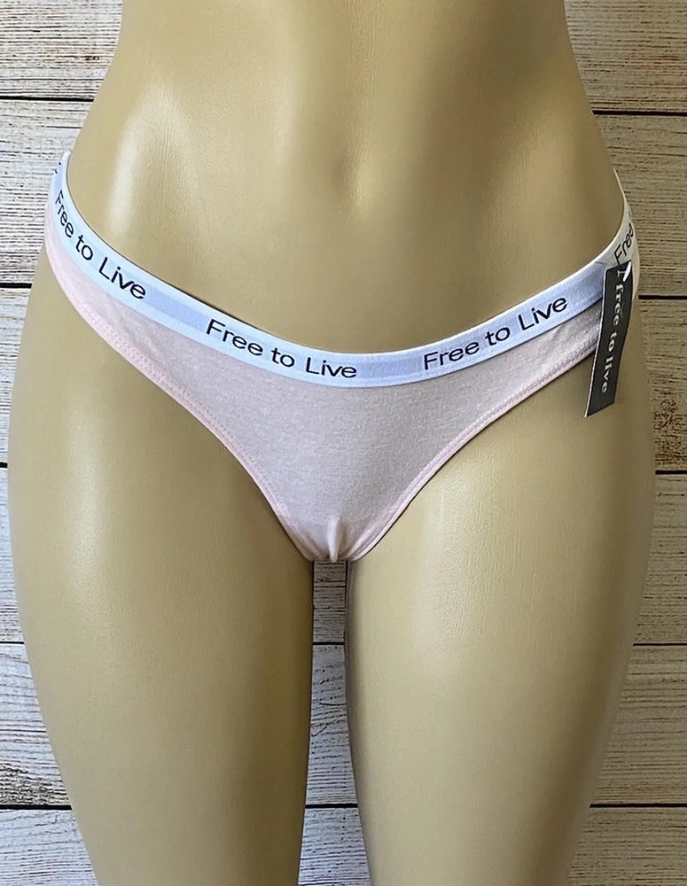 Free To Live Womens Thong Panties Pink Size L NWT