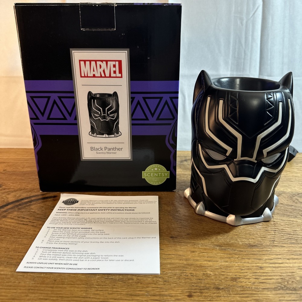 Scentsy Marvel Black Panther Wax Warmer Original Box Aromatic New Open Box