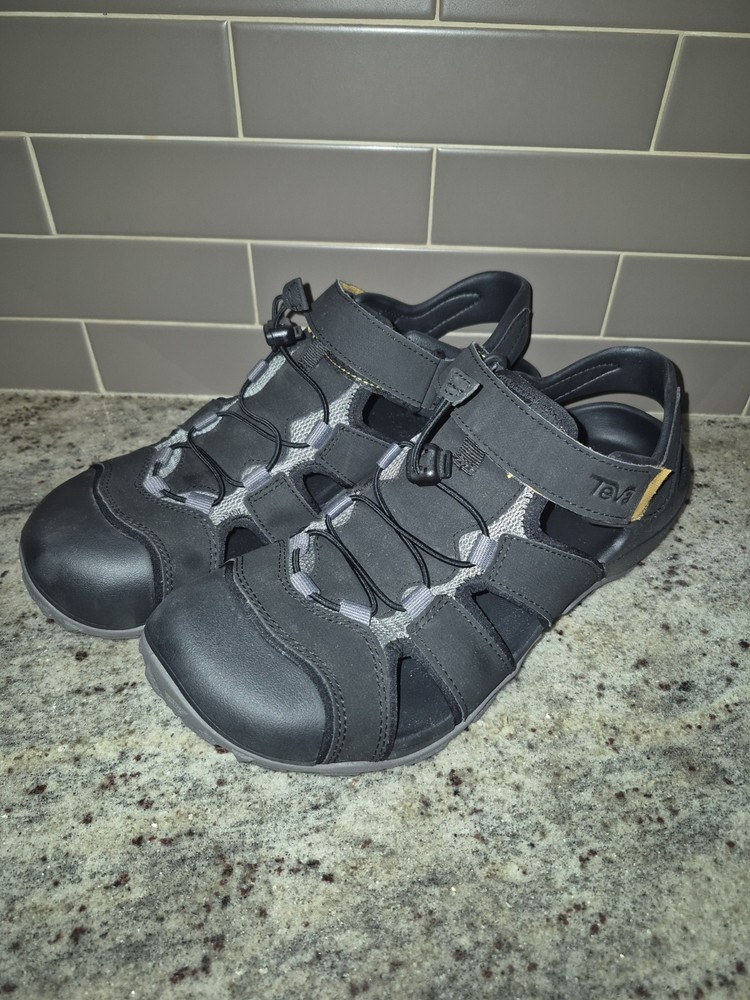 Teva Flintwood Mens Sandals 10 Black Hiking Comfort Casual Hiking Trail Shoes
