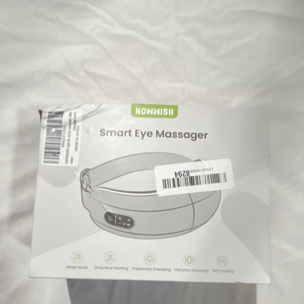 NOWWISH Smart Eye Massager Gray Graphene Heated Pneumatic Vibration Sleep Music