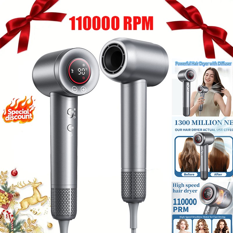 🔥Hair Dryer 110000 RPM Professional High Speed Ionic Blow Dryer Low Noise Gifts