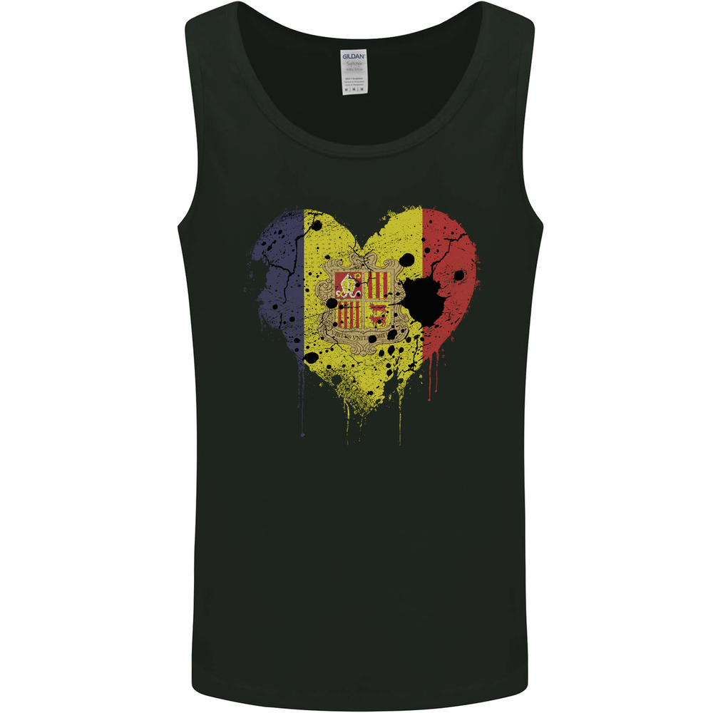 Love Andorra Flag Andorran Day Football Mens Vest Tank Top