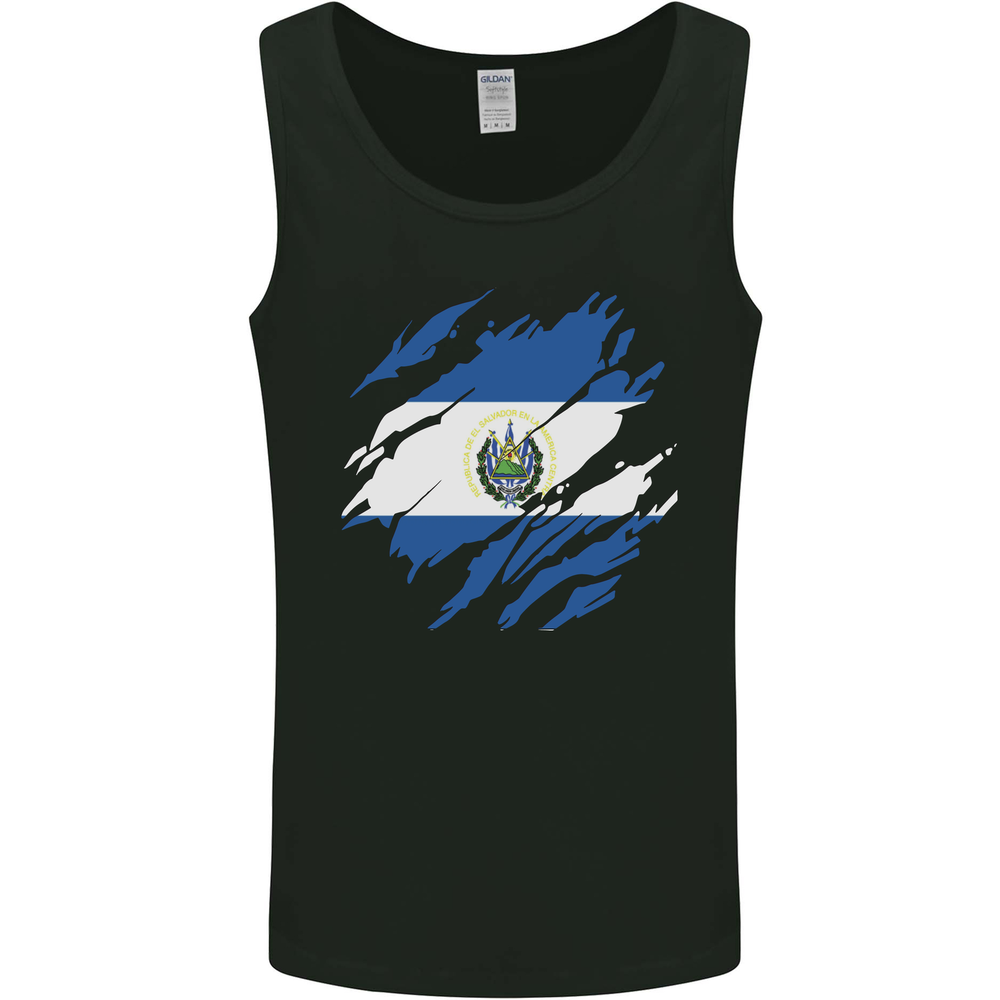 Torn Salvador Flag Salvadoran Day Football Mens Vest Tank Top